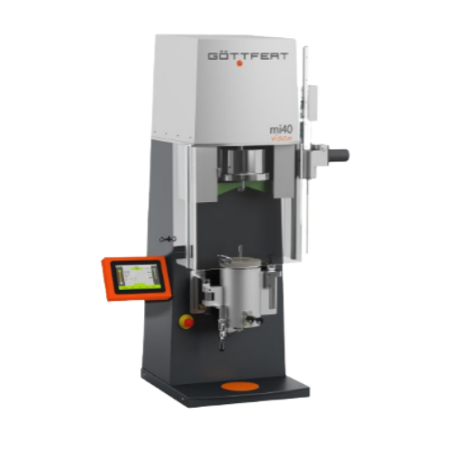 The Melt Flow Index mi40 with automatic weight selection can carry out tests according to ISO 1133 and ASTM D 1238, procedures B, as well as ISO 1133 and ASTM D 1238 procedure C for the “Half Height / Half Diameter” standard. In addition, it runs tests according to procedure D for the FRR test (Flow Rate Ratio) and ASTM D 3364.